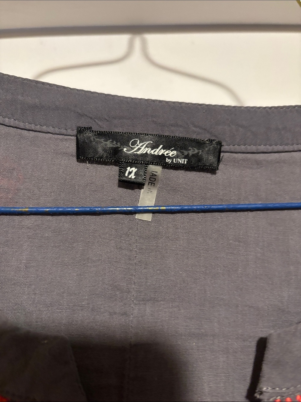 ANDREE BY UNIT Gray Tunic with Multicolor Floral Embroidery - Picture 4 of 4